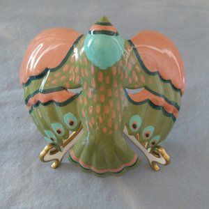 SIGNED MASQUERADE POTTERY BIRD MASK ART DECO 1980's RETRO